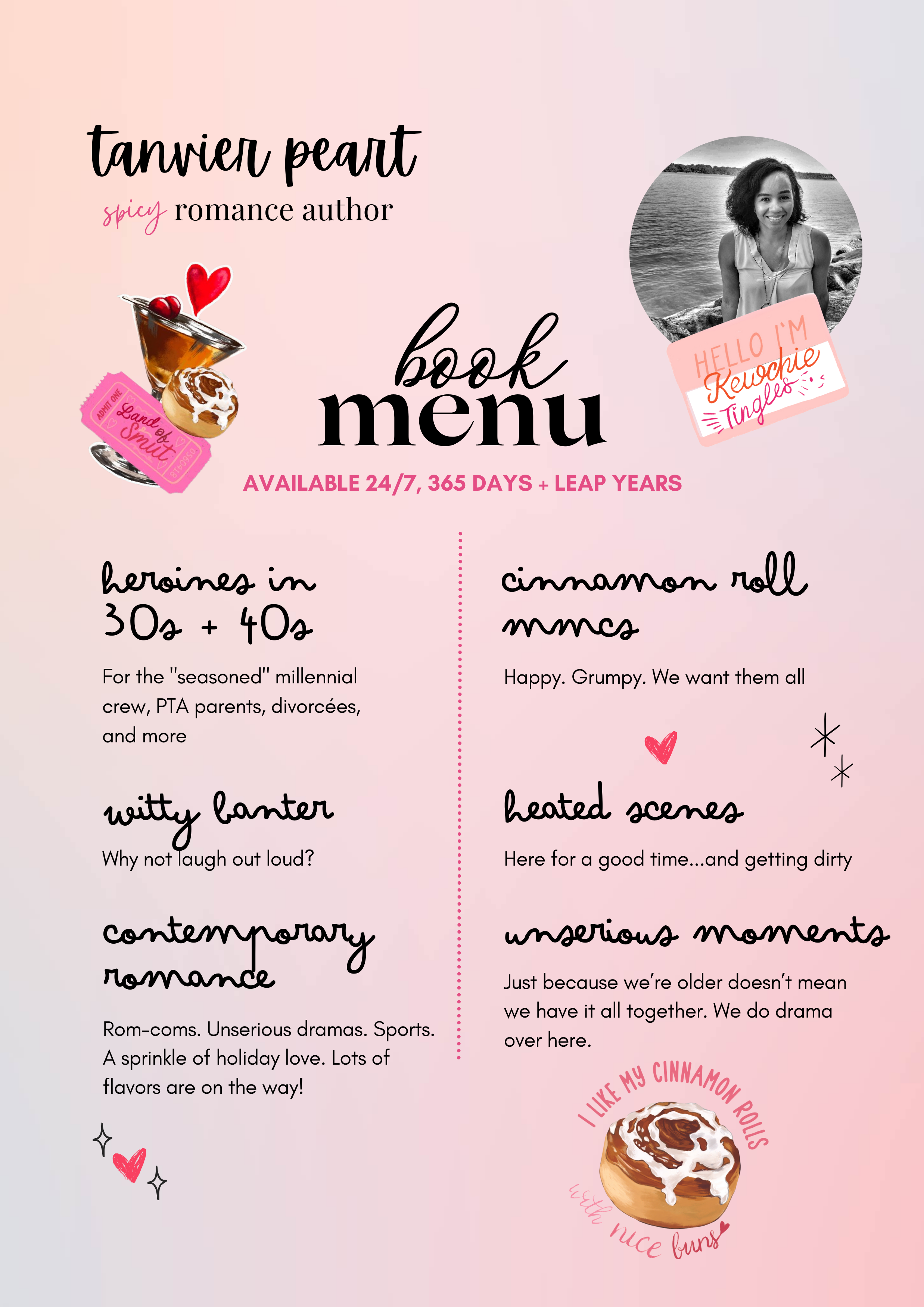 Tanvier Peart romance author menu